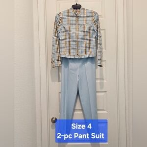 Studio G Plaid Women's 2-Piece Pant Suit, EUC, Size 4